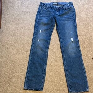 PAIGE Dark Blue Straight Leg Jeans